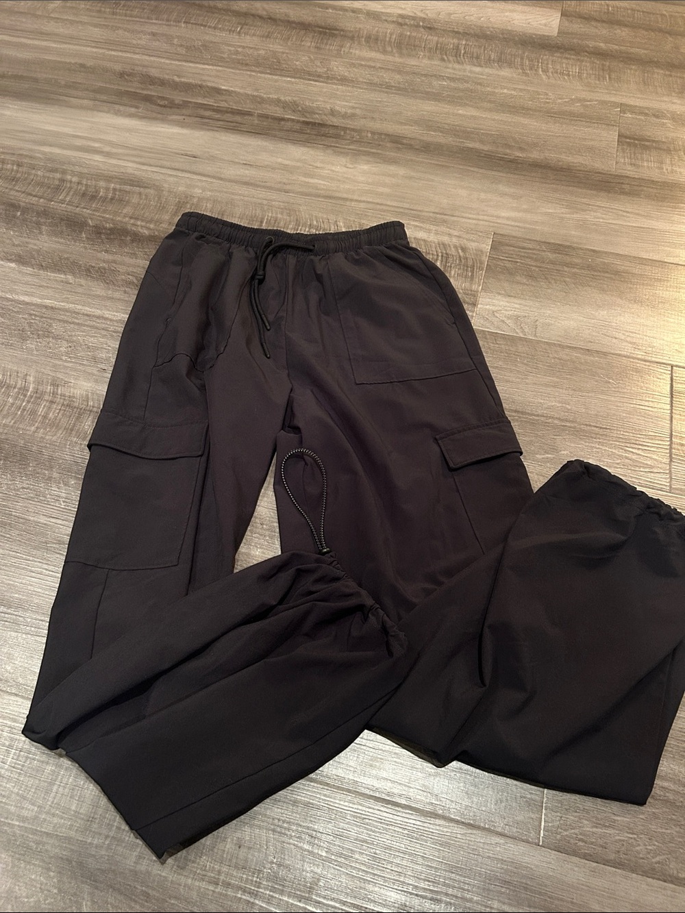 Gilly Hicks Black Cargo Track Joggers